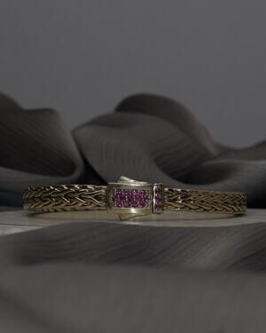 Jen’s J. Aagaared Sterling Silver Vermeil W/Ruby Bracelet 30.1G / 7in